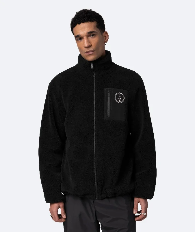 Don't Wait CIRCLE FLEECE JACKET - BLACK