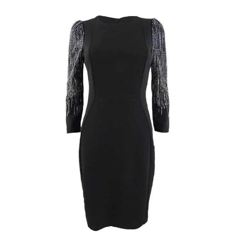 Huge Discounts sleeveless dressCalvin Klein Women's Embellished Puff-Sleeve Sheath Dress Huge Discounts sleeveless dressCalvin Klein Women's Embellished Puff-Sleeve Sheath Dress