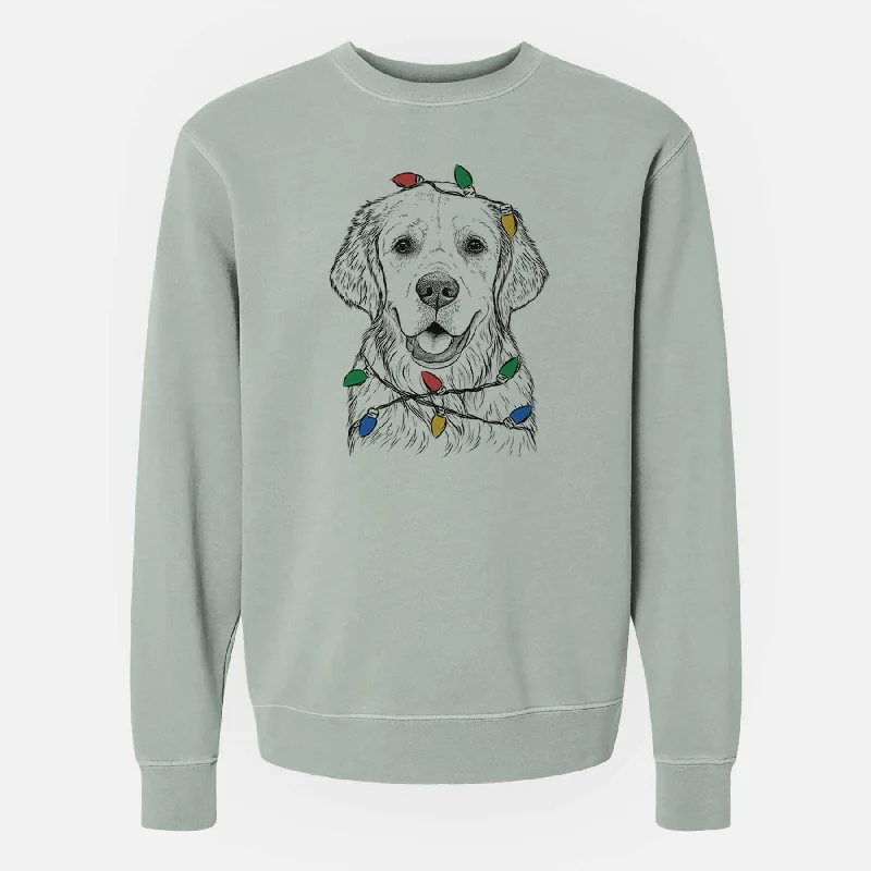 Early Bird Discount eco-friendly sports hoodieChristmas Lights Emma the Golden Retriever - Unisex Pigment Dyed Crew Sweatshirt Early Bird Discount eco-friendly sports hoodieChristmas Lights Emma the Golden Retriever - Unisex Pigment Dyed Crew Sweatshirt