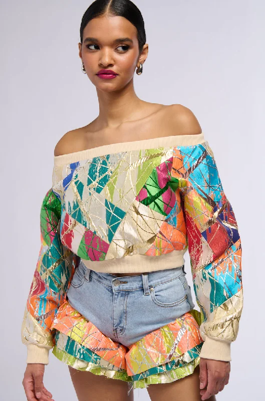 Deal Zone LIFE IS BUT A DREAM OFF THE SHOULDER SWEATSHIRT