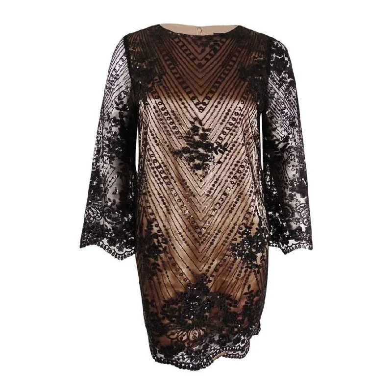 Deal Frenzy denim dressTahari ASL Women's Embroidered Sequined Shift Dress 2, Black/Nude Deal Frenzy denim dressTahari ASL Women's Embroidered Sequined Shift Dress 2, Black/Nude