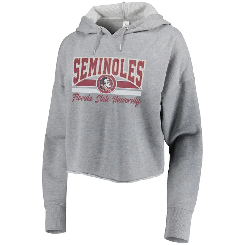 Bargain Bin ZooZatz Women's Seminoles/Seminole Logo Florida State University Crop Hood - Grey Bargain Bin ZooZatz Women's Seminoles/Seminole Logo Florida State University Crop Hood - Grey
