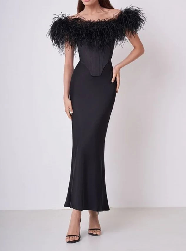 Stock Clearance oversized dressA&A Luxe Feather Bandage Corest Skirt Two Piece Set Stock Clearance oversized dressA&A Luxe Feather Bandage Corest Skirt Two Piece Set