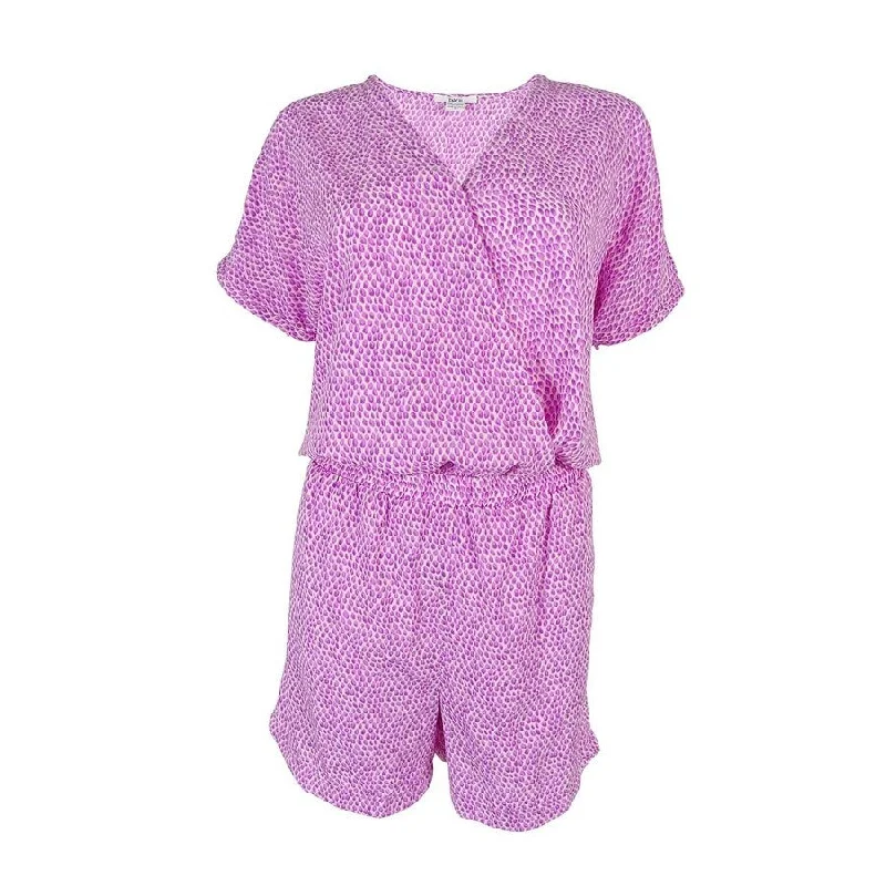 Inventory Reduction pleated dressBar III Women's Short Sleeve Printed Romper