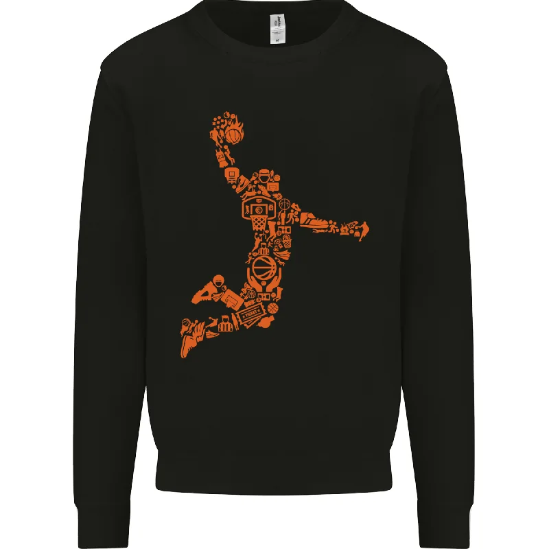 Today’s Special functional sports hoodieBasketball Word Art Mens Sweatshirt Jumper