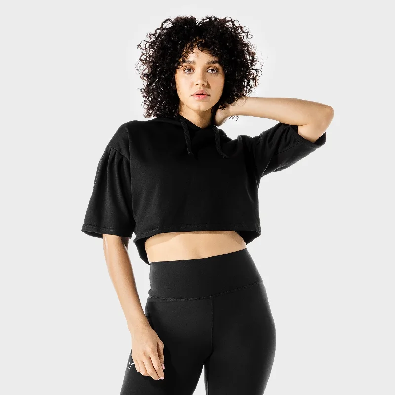 Mega Deal Women's Fitness - Crop Hoodie - Black