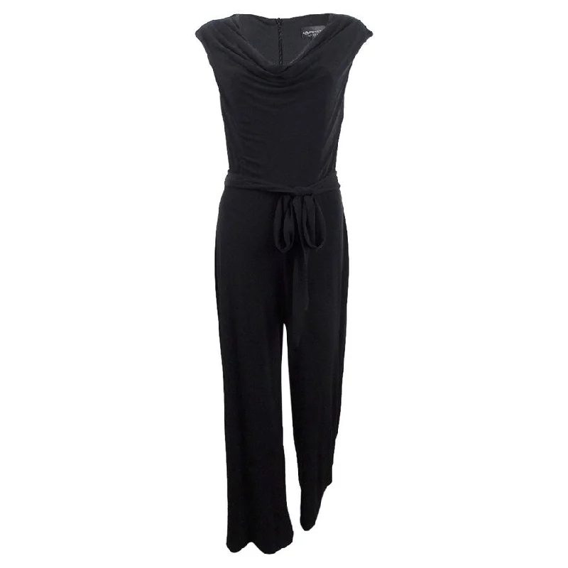 Deal Frenzy party dressConnected Women's Cowl-Neck Wide-Leg Jumpsuit