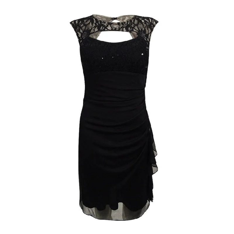 Online Exclusive printed dressBetsy & Adam Women's Lace-Trim Cutout Bodycon Dress
