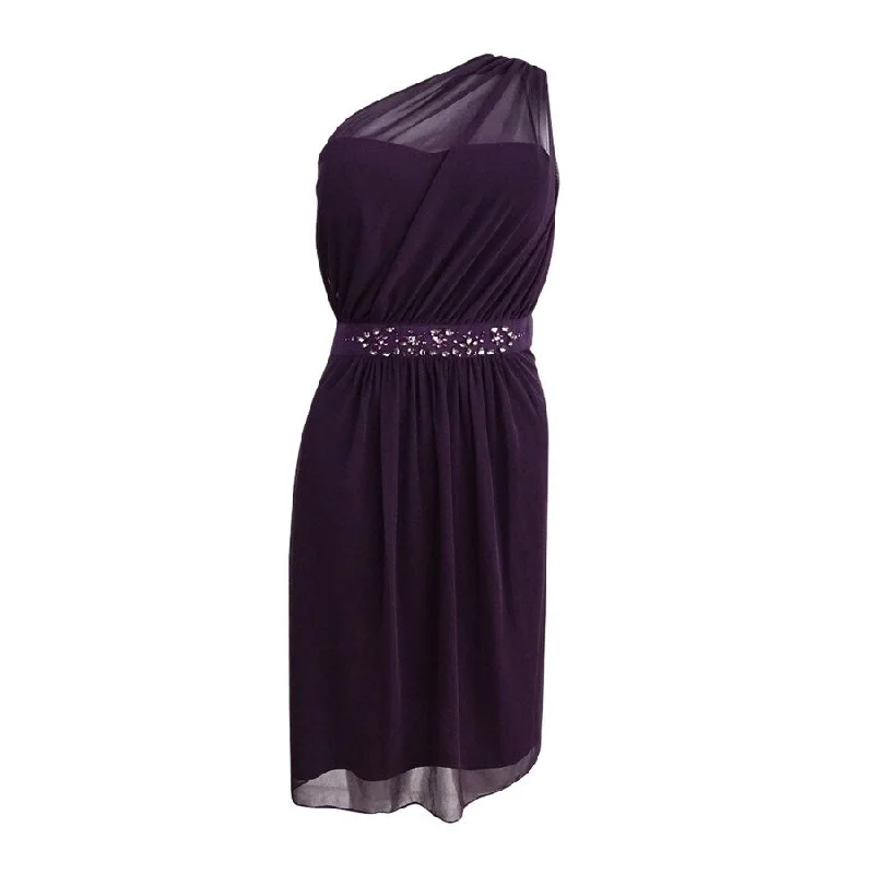 Stock Clearance satin dressAdrianna Papell Women's One-Shoulder Embellished Dress