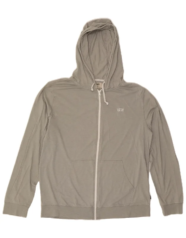 Final Sale VANS Womens Zip Hoodie Sweater UK 18 XL Grey Cotton