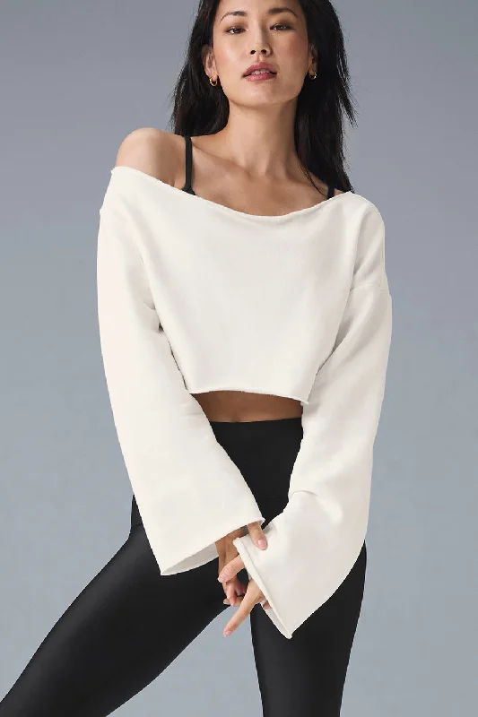 Lowest Price Cropped Barre Shoulder Coverup - Ivory