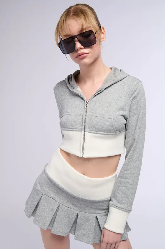 Sale Event CALL ME MAYBE CROPPED ZIP UP SWEATSHIRT