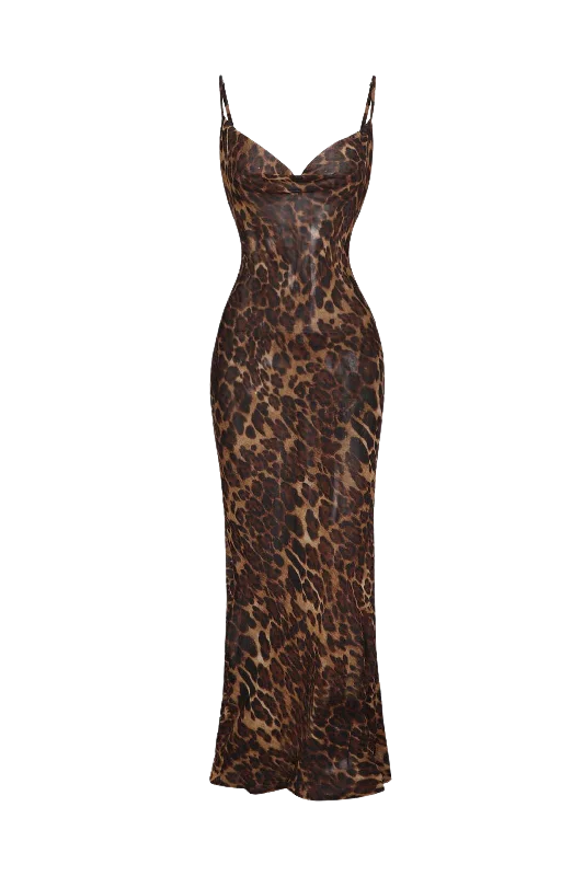 Special Savings wrap dressA&A Mesh Sheer Leopard Print Bodycon Maxi Dress