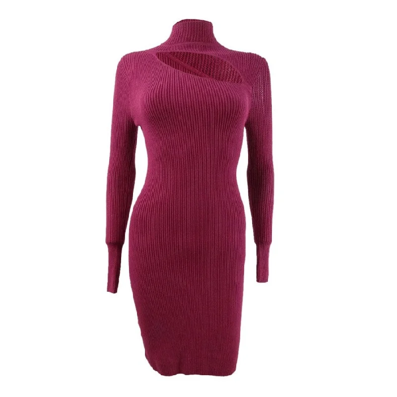 Deal Frenzy formal dressGuess Women's Zemira Pointelle Dress (L, Sweet Syrah)