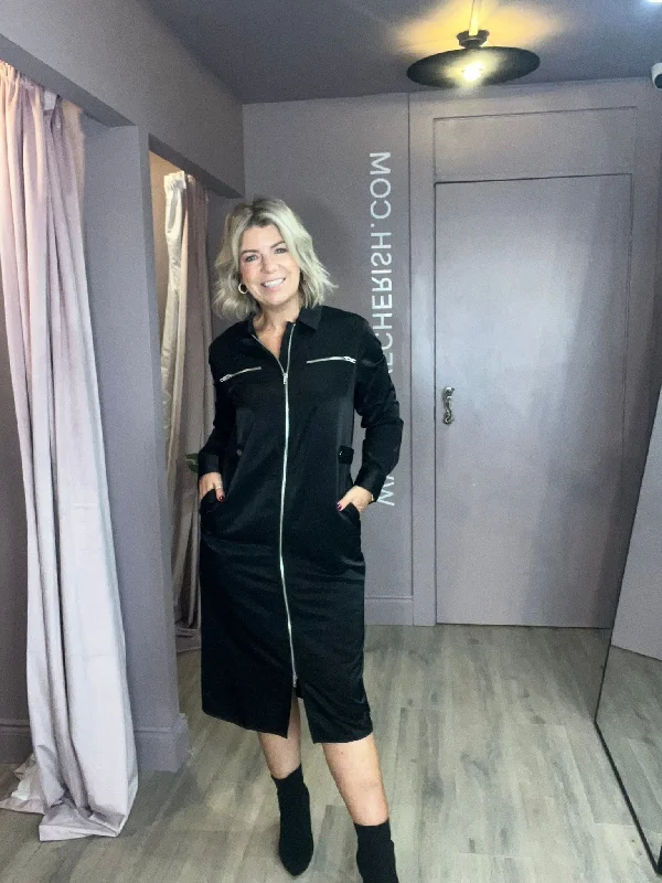 Unbeatable Prices comfy maxi dressRana Midi Shirt Dress (Black)