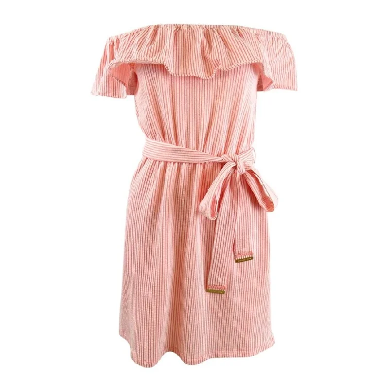 Limited Time elegant maxi dressMICHAEL Michael Kors Women's Ruffled Off-The-Shoulder Mini Dress(XL, Grapefruit) Limited Time elegant maxi dressMICHAEL Michael Kors Women's Ruffled Off-The-Shoulder Mini Dress(XL, Grapefruit)