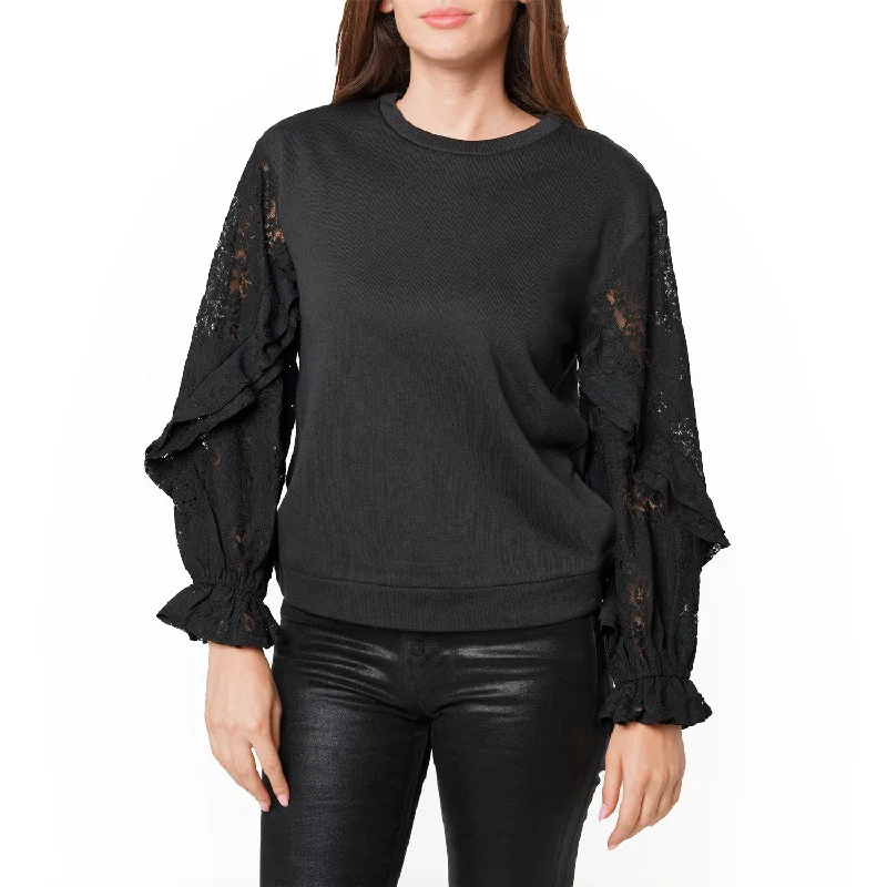 Exclusive Access Women's Contrast Lace Sleeve Sweatshirt