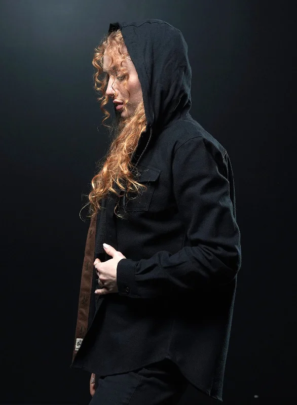 While Supplies Last WOMEN'S HOODED FOREVER FLANNEL - BLACK