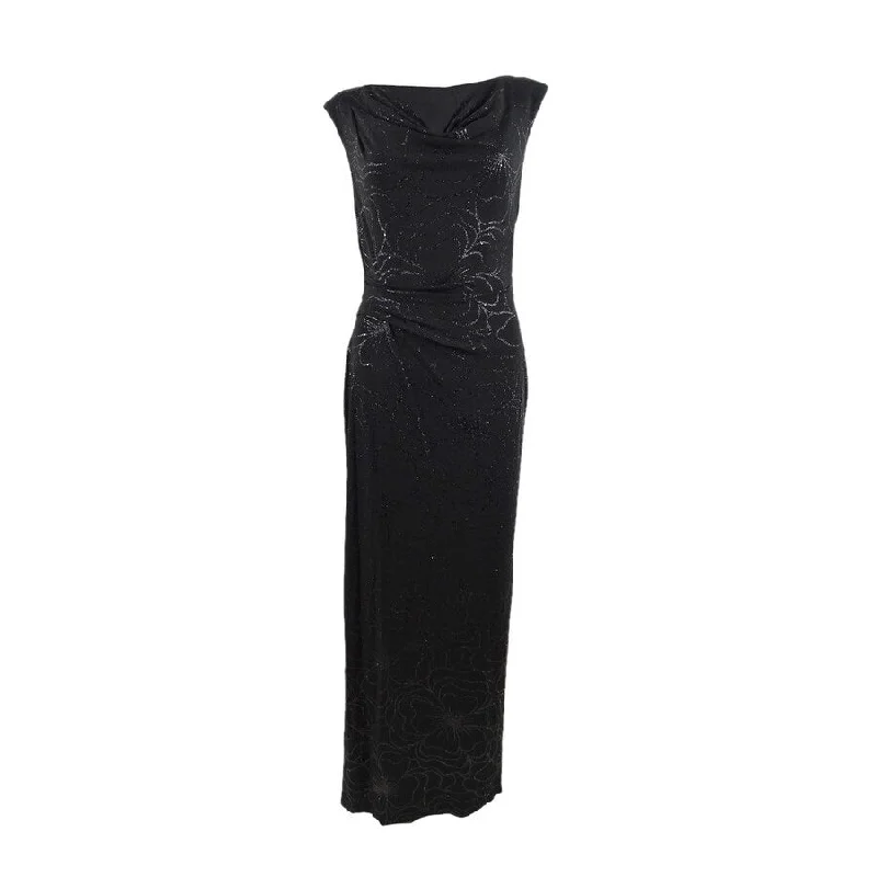Quick Sale wrap-around dressJessica Howard Women's Metallic-Floral Draped Gown (6, Black) Quick Sale wrap-around dressJessica Howard Women's Metallic-Floral Draped Gown (6, Black)