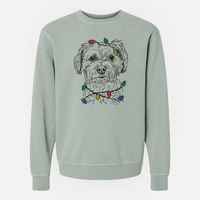 Clearance Items classic gym sweatshirtChristmas Lights Wyatt the Coton de Tulear - Unisex Pigment Dyed Crew Sweatshirt Clearance Items classic gym sweatshirtChristmas Lights Wyatt the Coton de Tulear - Unisex Pigment Dyed Crew Sweatshirt