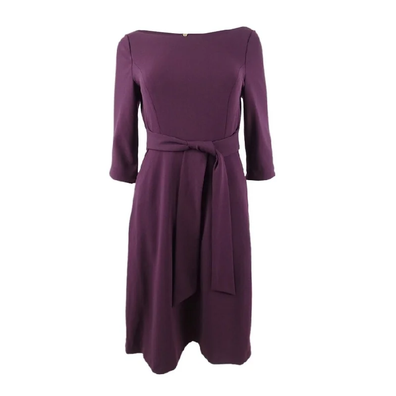 Markdowns backless dressCalvin Klein Women's Tie-Front Sheath Dress (2, Aubergine)