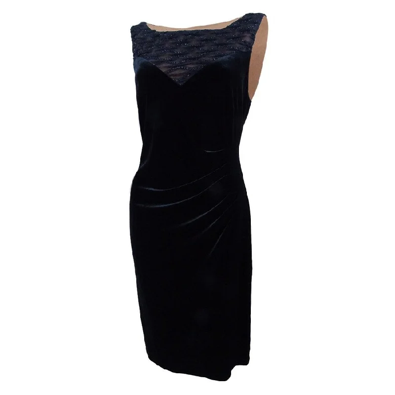 Super Bargain trendy dressConnected Women's Glitter Illusion Velvet Dress