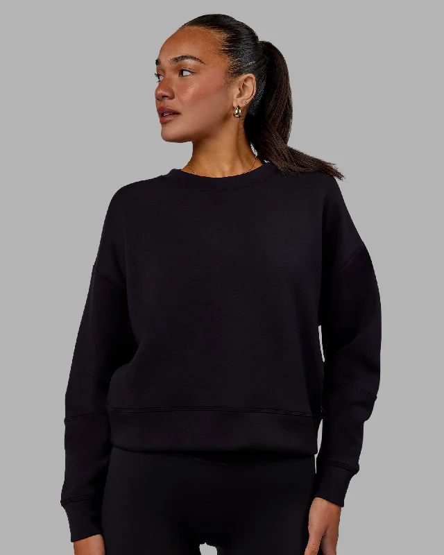 Fantastic Offers Elevate SoftTouch Crew Neck Sweater - Black-Black