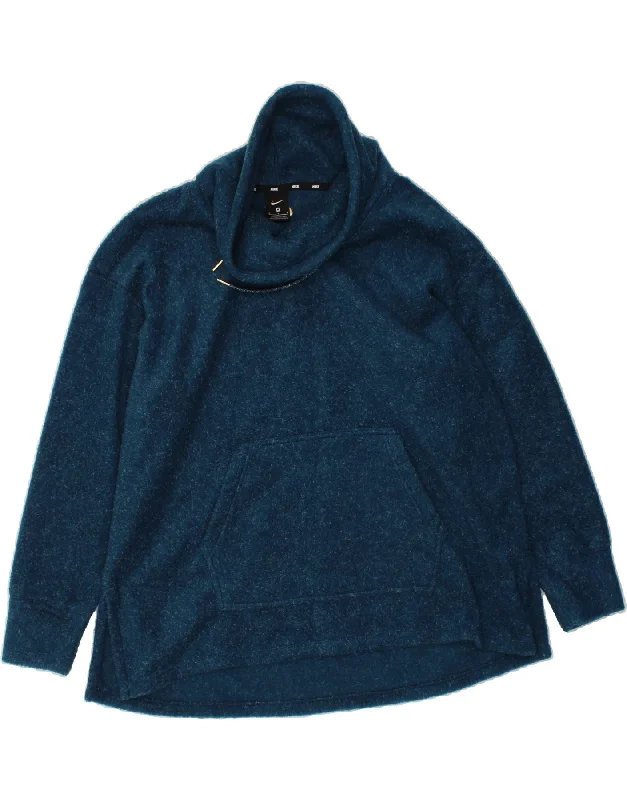 Deal Dash NIKE Womens Oversized Sweatshirt Jumper UK 14 Medium Blue Flecked