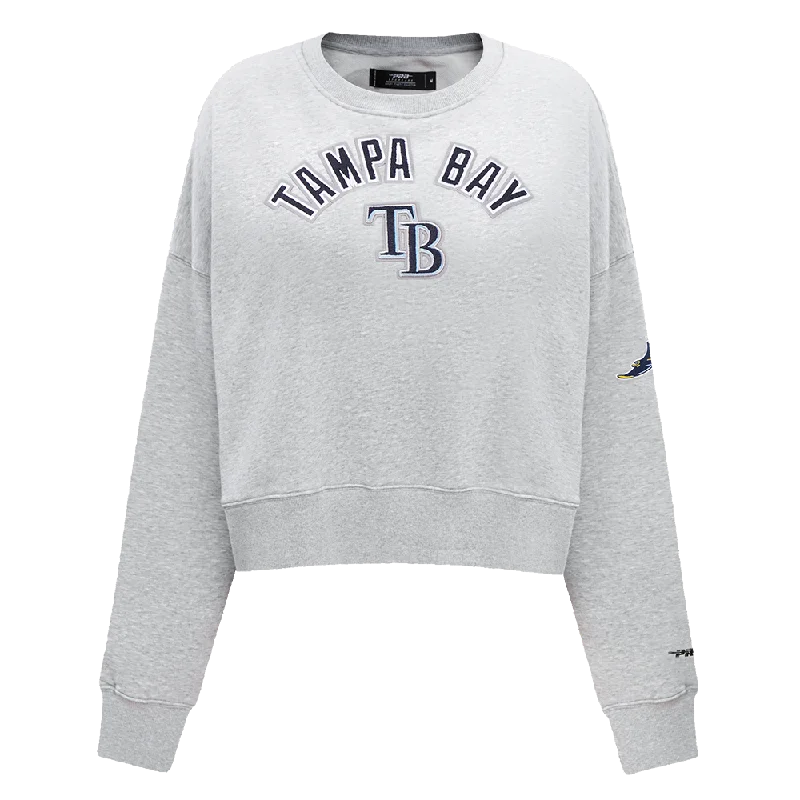 Huge Savings MLB TAMPA BAY RAYS CLASSIC WOMEN'S FLC CREWNECK (HEATHER GREY)