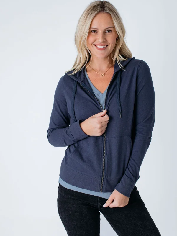 Inventory Reduction Women's Odyssey Blue Terry Zip-Up Hoodie