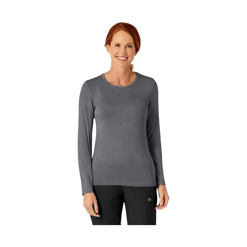 Value Deals WonderWink Women's Silky Long Sleeve Top - Pewter