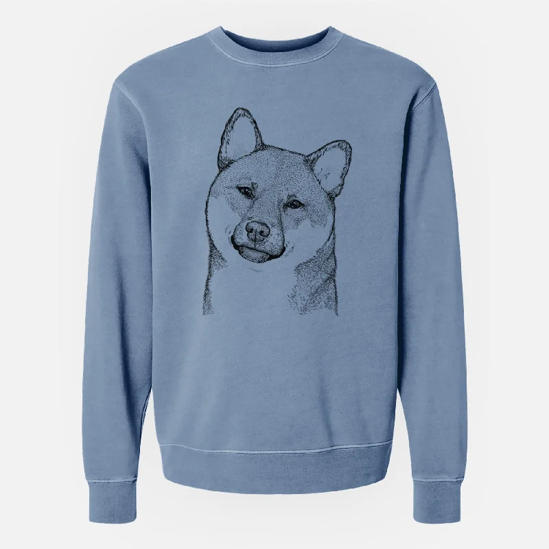 Steals and Deals soft gym hoodieBare Yakuza the Shiba Inu - Unisex Pigment Dyed Crew Sweatshirt