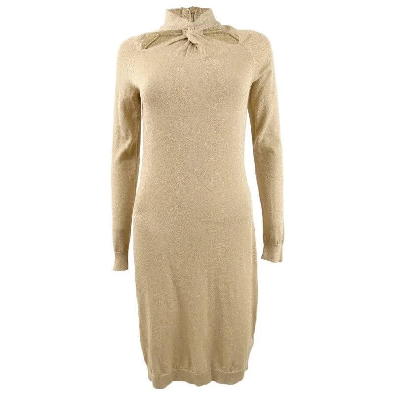 Discount Extravaganza sleek midi dressMichael Michael Kors Women's Twist-Neck Sweater Dress