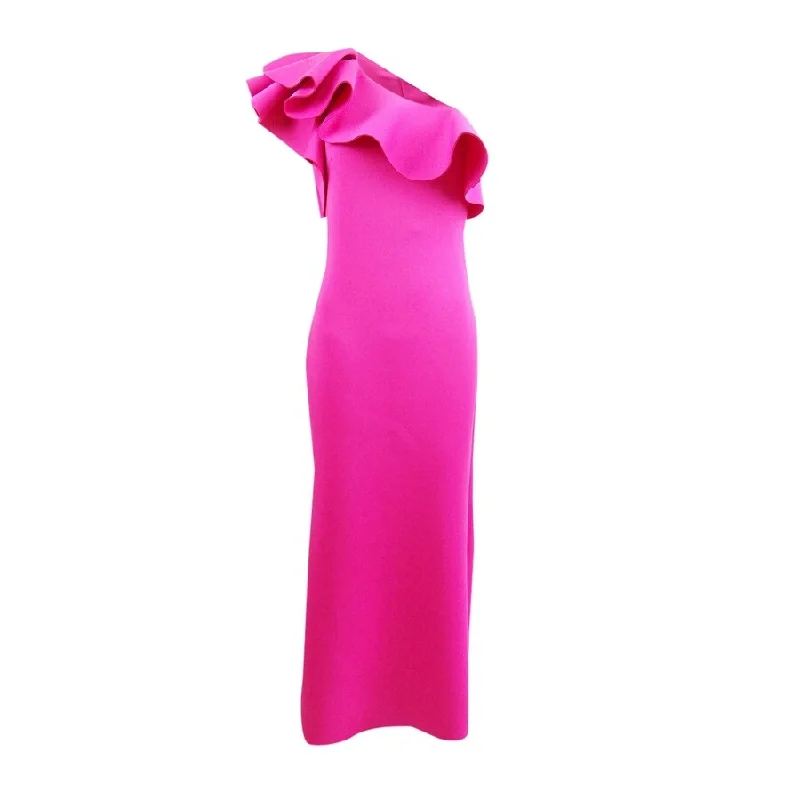 Weekend Flash Sale form-fitting dressEliza J Women's Ruffled One-Shoulder Gown (6, Lipstick) Weekend Flash Sale form-fitting dressEliza J Women's Ruffled One-Shoulder Gown (6, Lipstick)