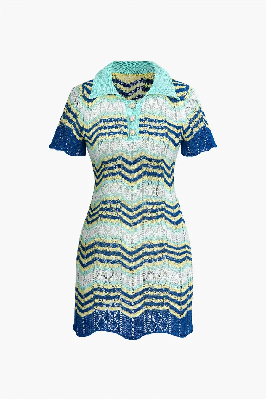 Reduced Prices casual dressA&A Short Sleeve Knitted Mini Polo Dress
