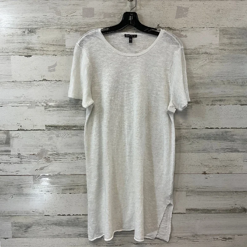 Flash Sale flowy maxi dressTunic Short Sleeve By Eileen Fisher In White, Size: M