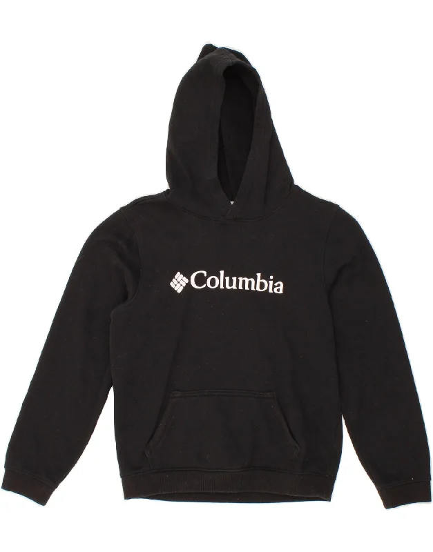 Massive Deals COLUMBIA Boys Graphic Hoodie Jumper 10-11 Years Medium Black Cotton