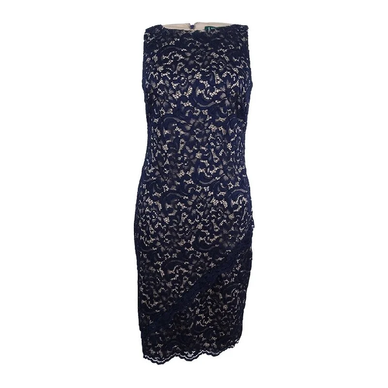 Super Deal fitted cocktail dressLauren by Ralph Lauren Women's Lace Dress (4, Navy/Clay) Super Deal fitted cocktail dressLauren by Ralph Lauren Women's Lace Dress (4, Navy/Clay)