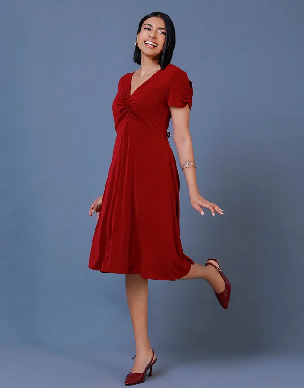 Super Deal tiered dressFlared Front Knot Dress with Puff Sleeves