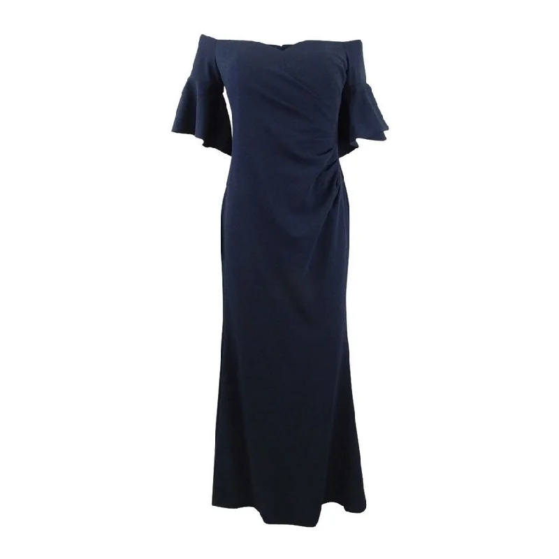 Price Fest wool dressCalvin Klein Women's Off-The-Shoulder Sweetheart Gown
