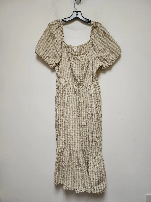 Deal of the Day ashionable dressDress Casual Midi By J. Crew In Plaid Pattern, Size: 2x