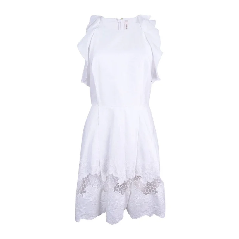 Today’s Deal satin dressRachel Roy Women's Ruffled Embroidered Fit & Flare Dress