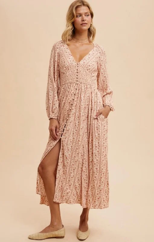 Flash Deals boho dressSmocked Girly Girl Maxi