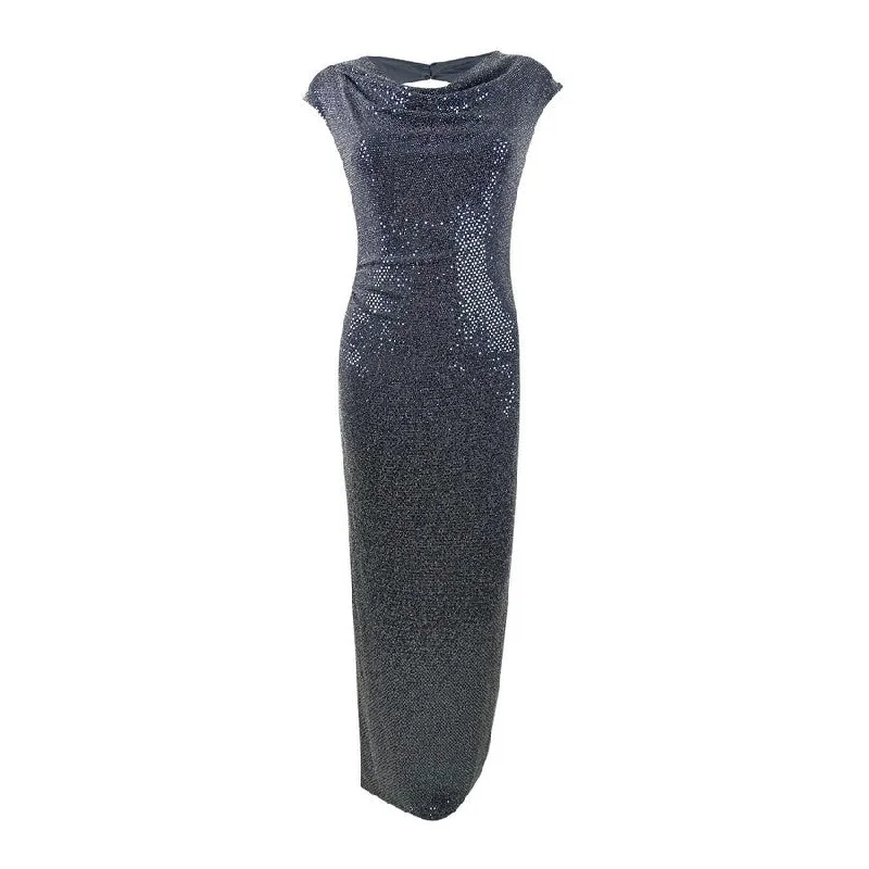 Blowout Deals printed dressXscape Women's Cowlneck Open-Back Sequinned Gown (6, Grey) Blowout Deals printed dressXscape Women's Cowlneck Open-Back Sequinned Gown (6, Grey)