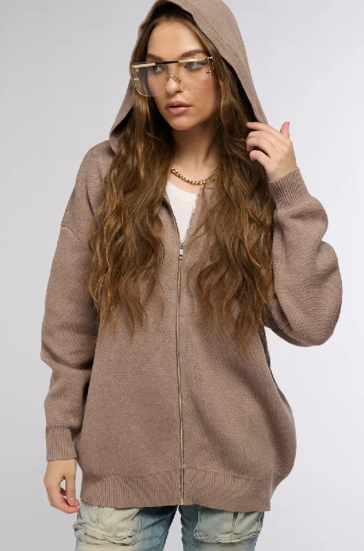 Price Reduction NOT SO BASIC FULL ZIP HOODED SWEATER