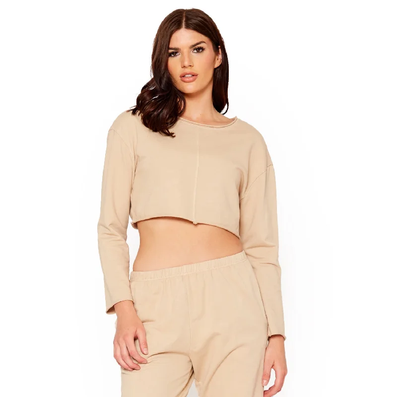 Anniversary Sale Cropped Scoop Neck Terry Sweatshirt