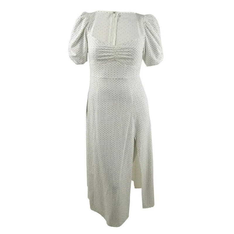 Flash Deals sleeveless dressDanielle Bernstein Women's Slip Maxi Dress (10, White/Black Dot)