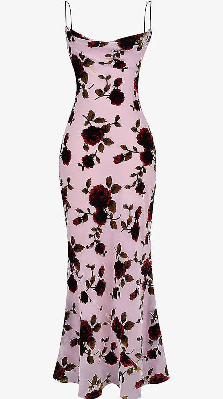 Deal Dash structured dressA&A Backless Lace Up Floral Print Mesh Dress