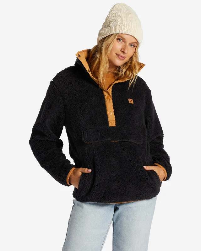 Hurry In Switchback Mock Neck Fleece - Black Sands