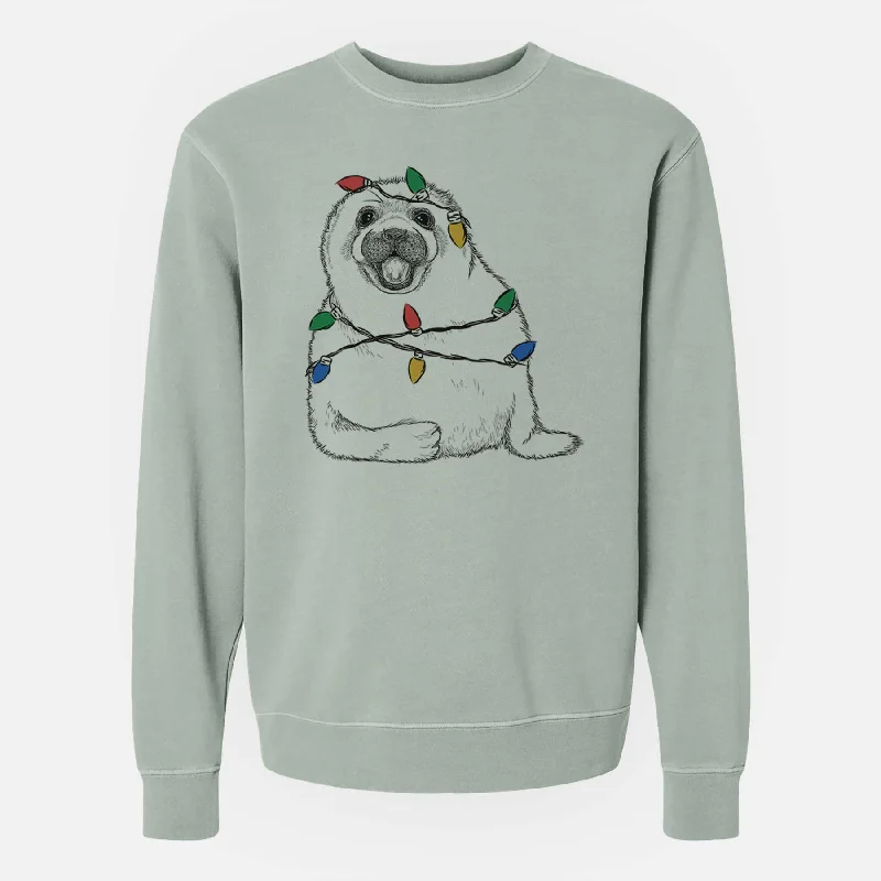 Year-End Sale lightweight fitness hoodieChristmas Lights Bub the Harp Seal - Unisex Pigment Dyed Crew Sweatshirt Year-End Sale lightweight fitness hoodieChristmas Lights Bub the Harp Seal - Unisex Pigment Dyed Crew Sweatshirt